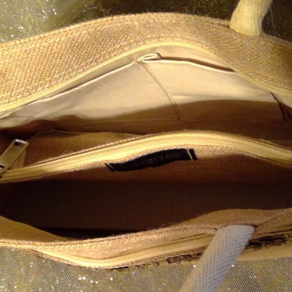 Jute Cottage Beige Sequined Purse - Picture 8 of 8